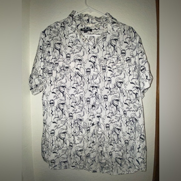 Karl Lagerfeld Tops - Truly unique Karl Laggerfeild button up shirt